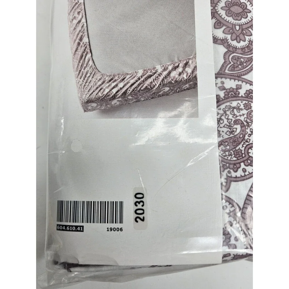 IKEA Jattevallmo Full/Double Size Fitted Bed Sheets Red / Pink Paisley Brand New